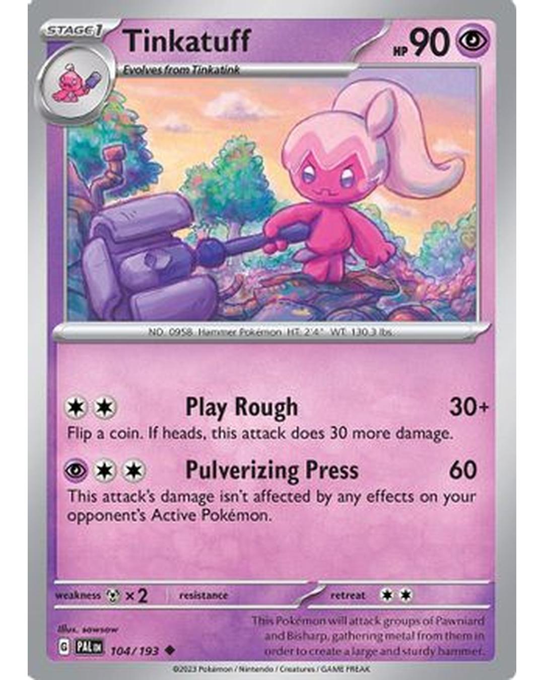 Tinkatuff 104/193  - Reverse Holofoil SV02 Paldea Evolved - Uncommon