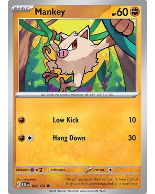 Mankey 106/193  SV02 Paldea Evolved - Common