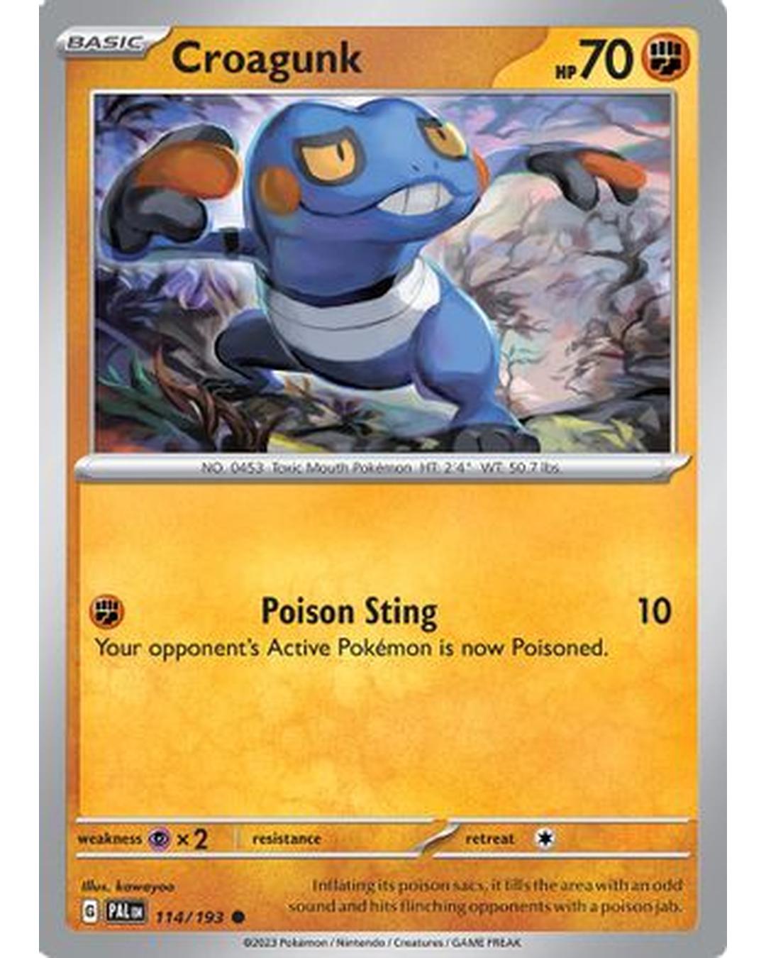 Croagunk 114/193  - Reverse Holofoil SV02 Paldea Evolved - Common