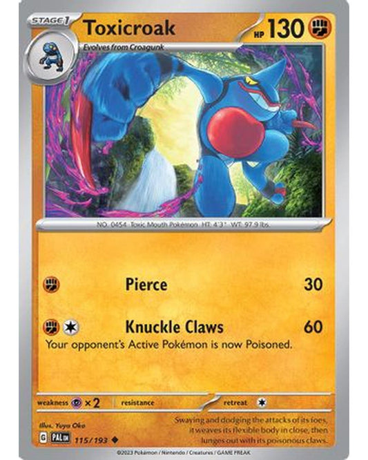 Toxicroak 115/193  - Reverse Holofoil SV02 Paldea Evolved - Uncommon