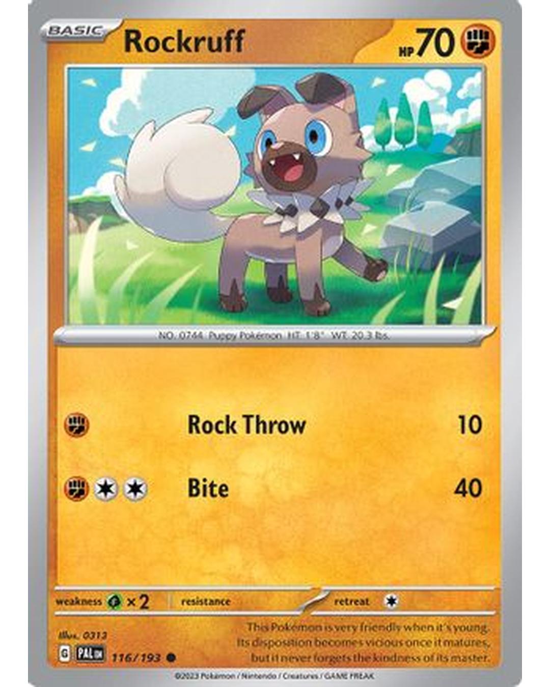 Rockruff 116/193  - Reverse Holofoil SV02 Paldea Evolved - Common