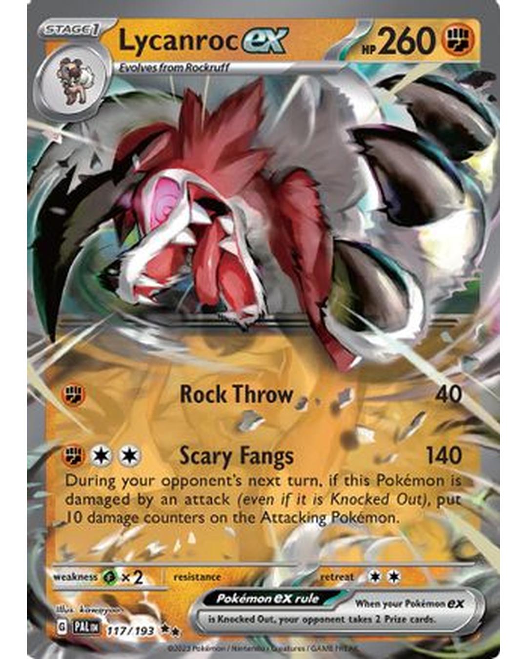 Lycanroc ex 117/193  - Holofoil SV02 Paldea Evolved - Double Rare
