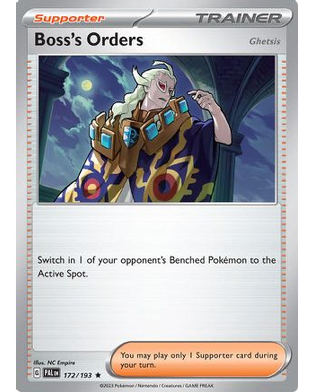 Boss's Orders 172/193  - Reverse Holofoil SV02 Paldea Evolved - Rare