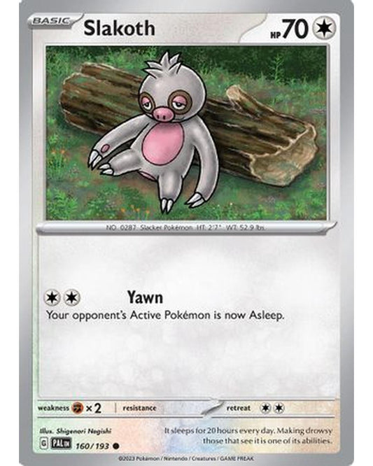 Slakoth 160/193  - Reverse Holofoil SV02 Paldea Evolved - Common