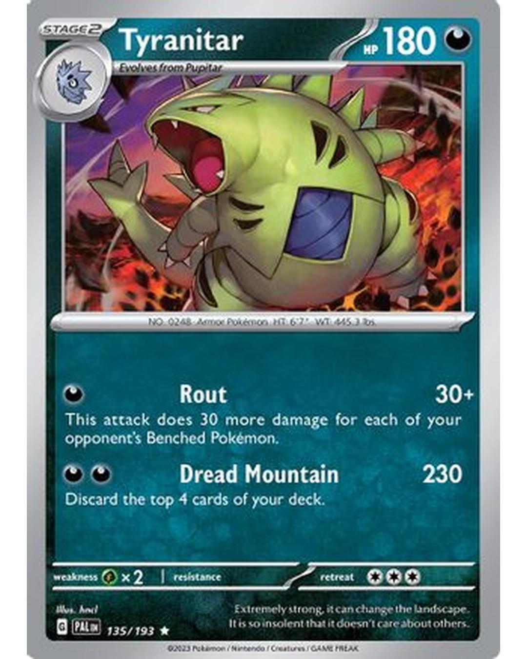 Tyranitar 135/193  - Reverse Holofoil SV02 Paldea Evolved - Rare