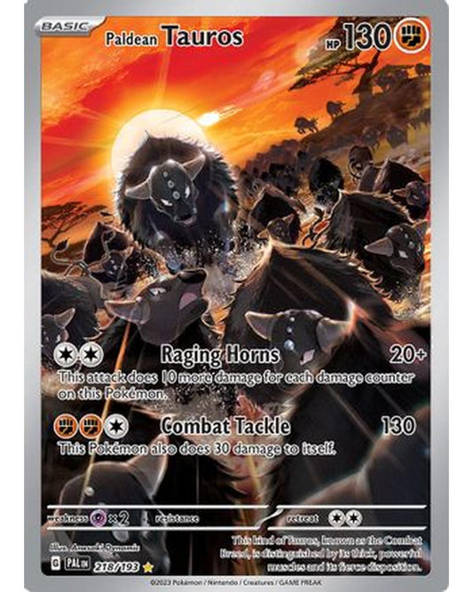 Paldean Tauros 218/193  - Holofoil SV02 Paldea Evolved - Illustration Rare