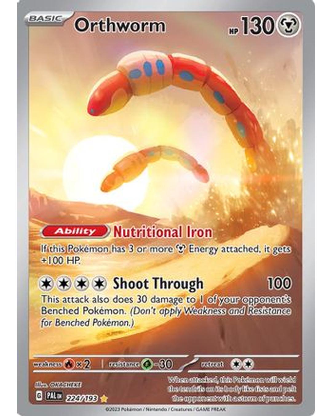 Orthworm 224/193  - Holofoil SV02 Paldea Evolved - Illustration Rare