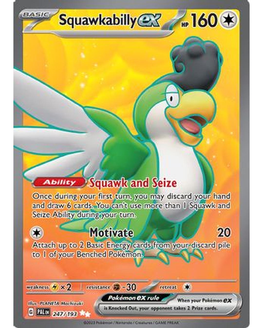 Squawkabilly ex 247/193  - Holofoil SV02 Paldea Evolved - Ultra Rare