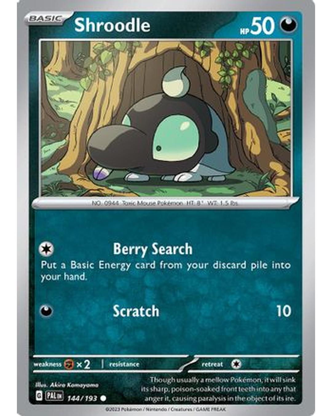 Shroodle 144/193  - Reverse Holofoil SV02 Paldea Evolved - Common