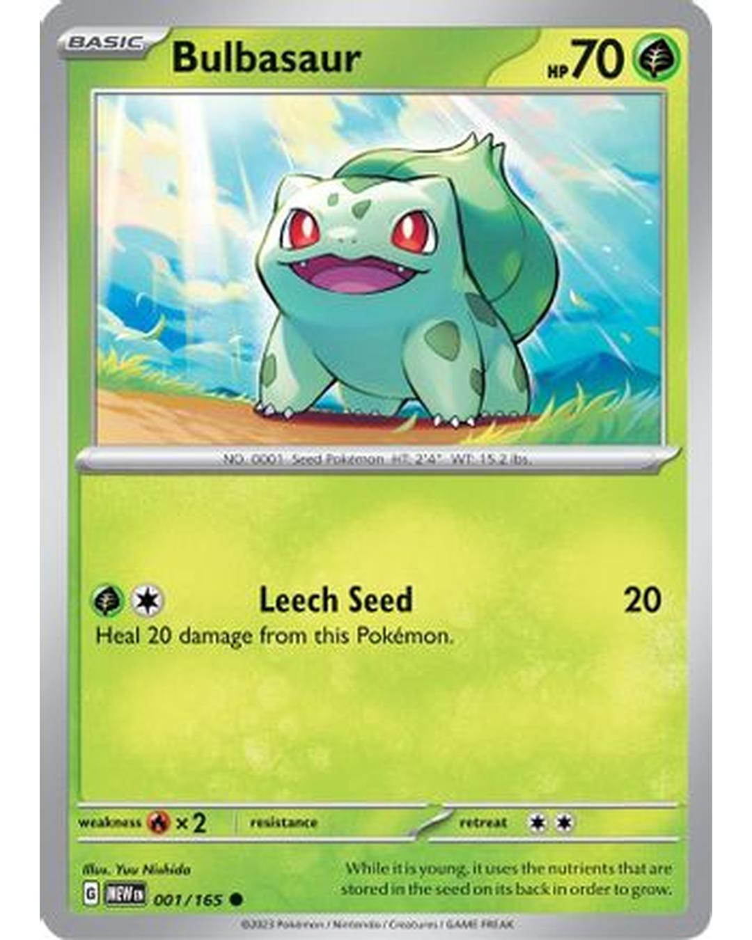 Bulbasaur 001/165  - Reverse Holofoil SV Scarlet & Violet 151 - Common