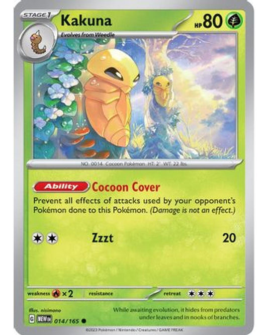 Kakuna 014/165  - Reverse Holofoil SV Scarlet & Violet 151 - Common