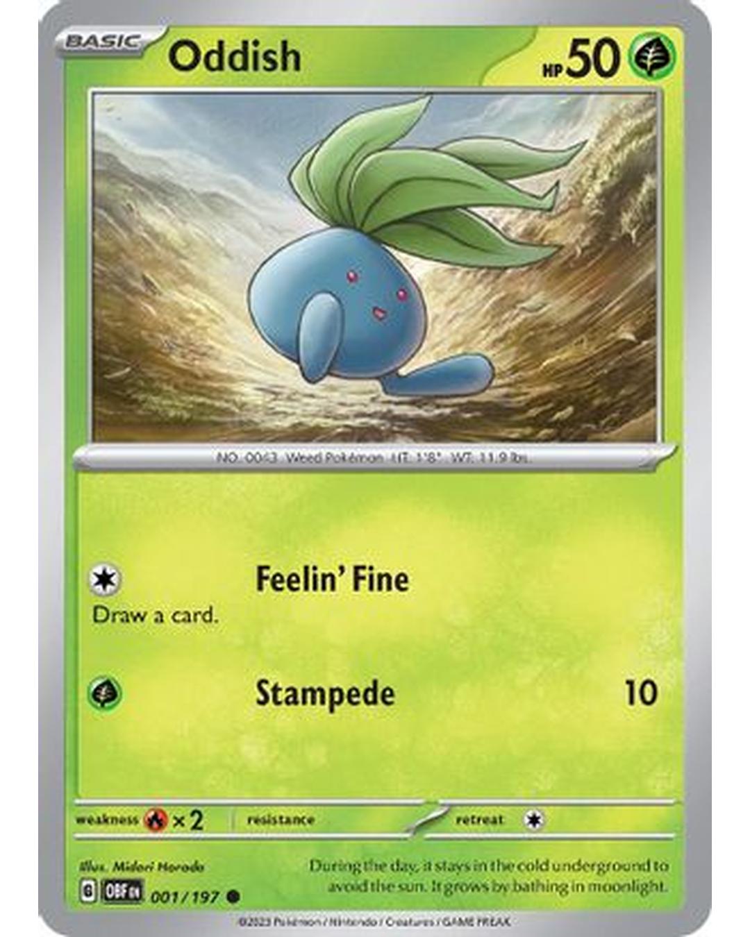 Oddish 001/197  SV03 Obsidian Flames - Common