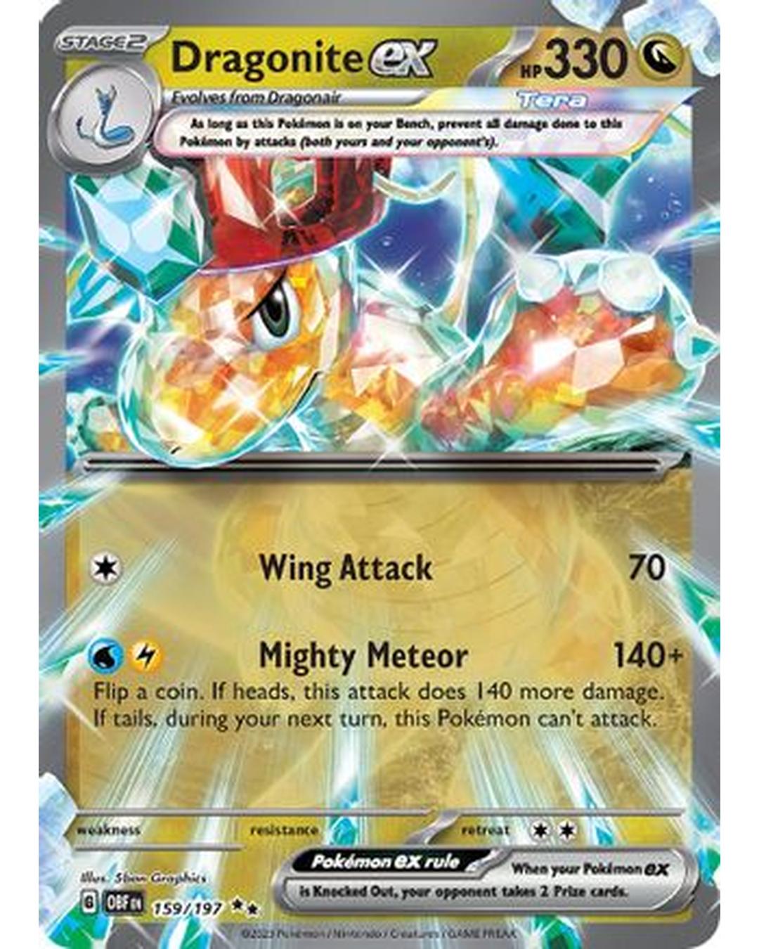 Dragonite ex 159/197  - Holofoil SV03 Obsidian Flames - Double Rare