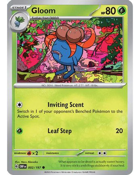 Gloom 002/197  - Reverse Holofoil SV03 Obsidian Flames - Common