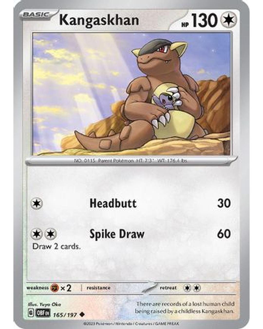 Kangaskhan 165/197  SV03 Obsidian Flames - Uncommon