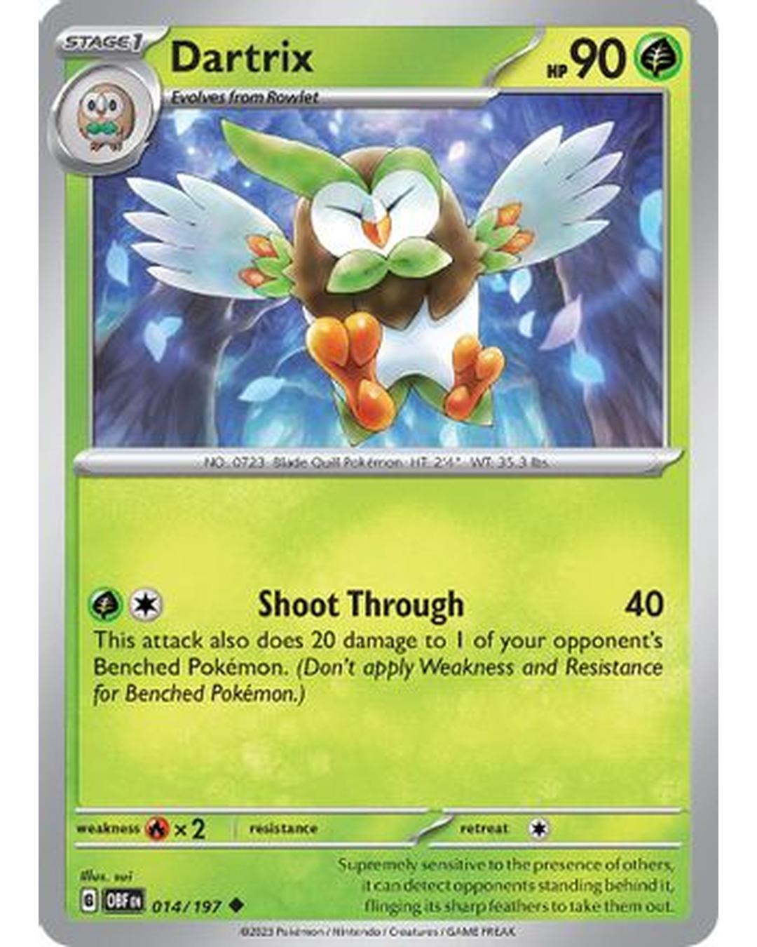 Dartrix 014/197  SV03 Obsidian Flames - Uncommon
