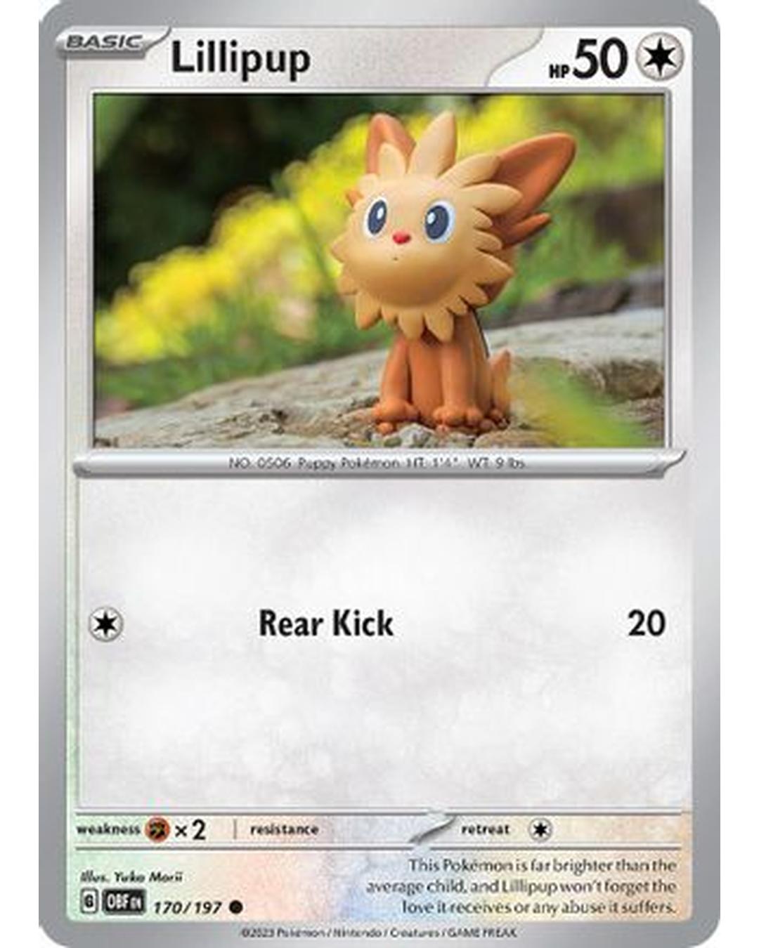 Lillipup 170/197  - Reverse Holofoil SV03 Obsidian Flames - Common
