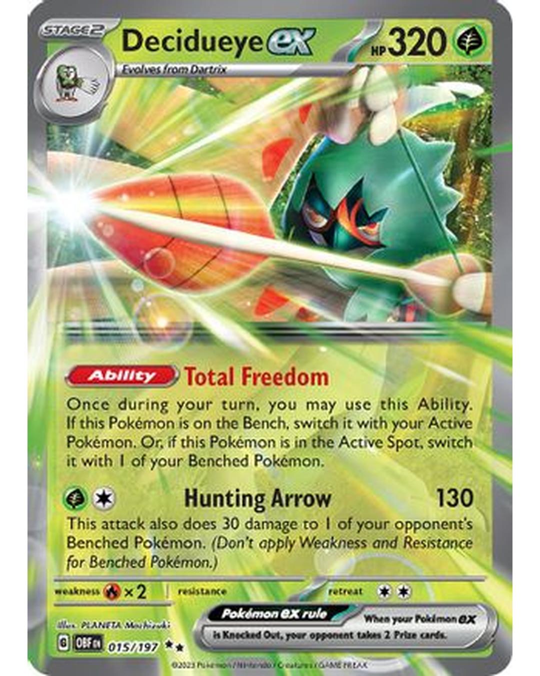 Decidueye ex 015/197  - Holofoil SV03 Obsidian Flames - Double Rare