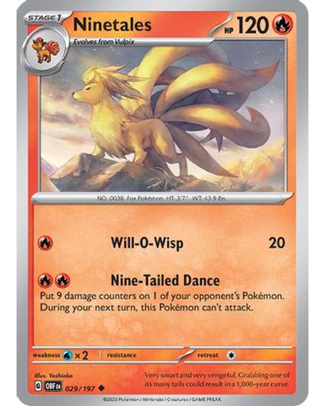Ninetales 029/197  SV03 Obsidian Flames - Uncommon
