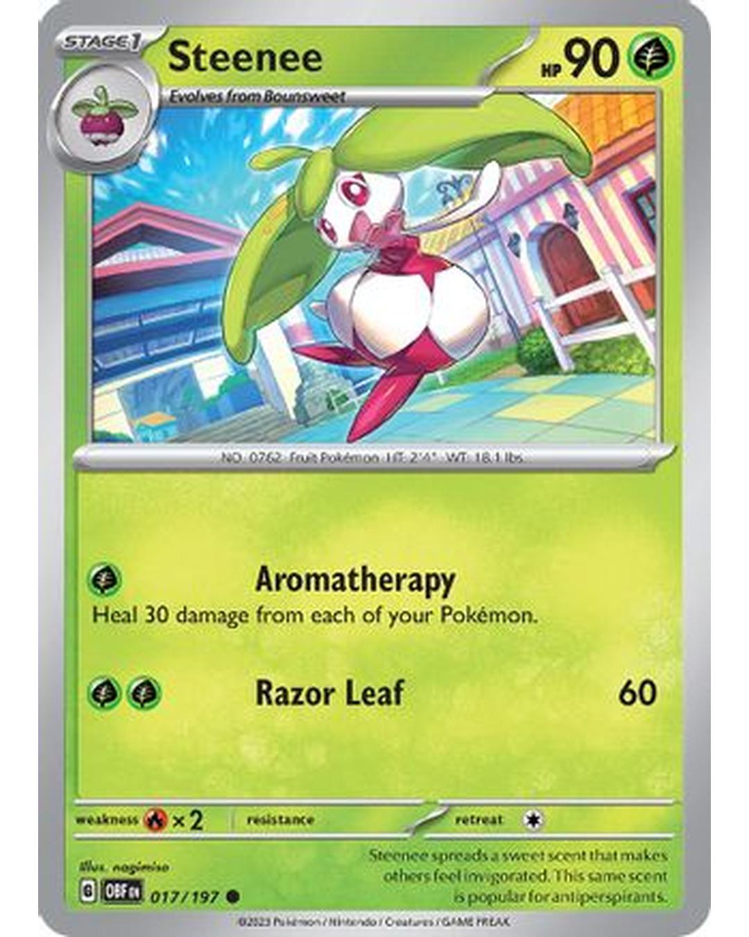 Steenee 017/197  - Reverse Holofoil SV03 Obsidian Flames - Common