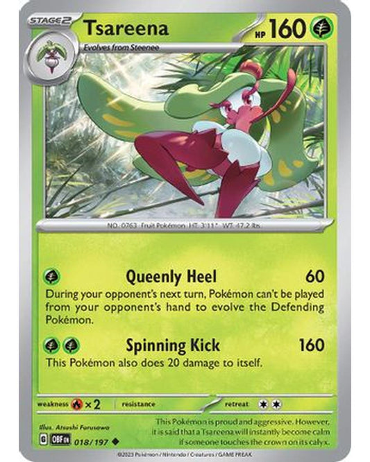 Tsareena 018/197  SV03 Obsidian Flames - Uncommon