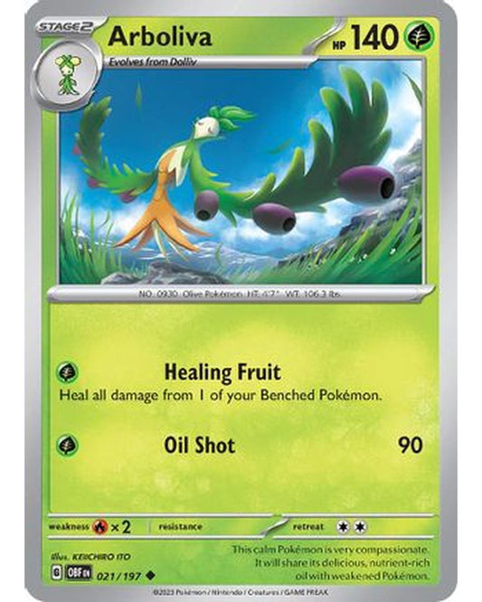 Arboliva 021/197  - Reverse Holofoil SV03 Obsidian Flames - Uncommon