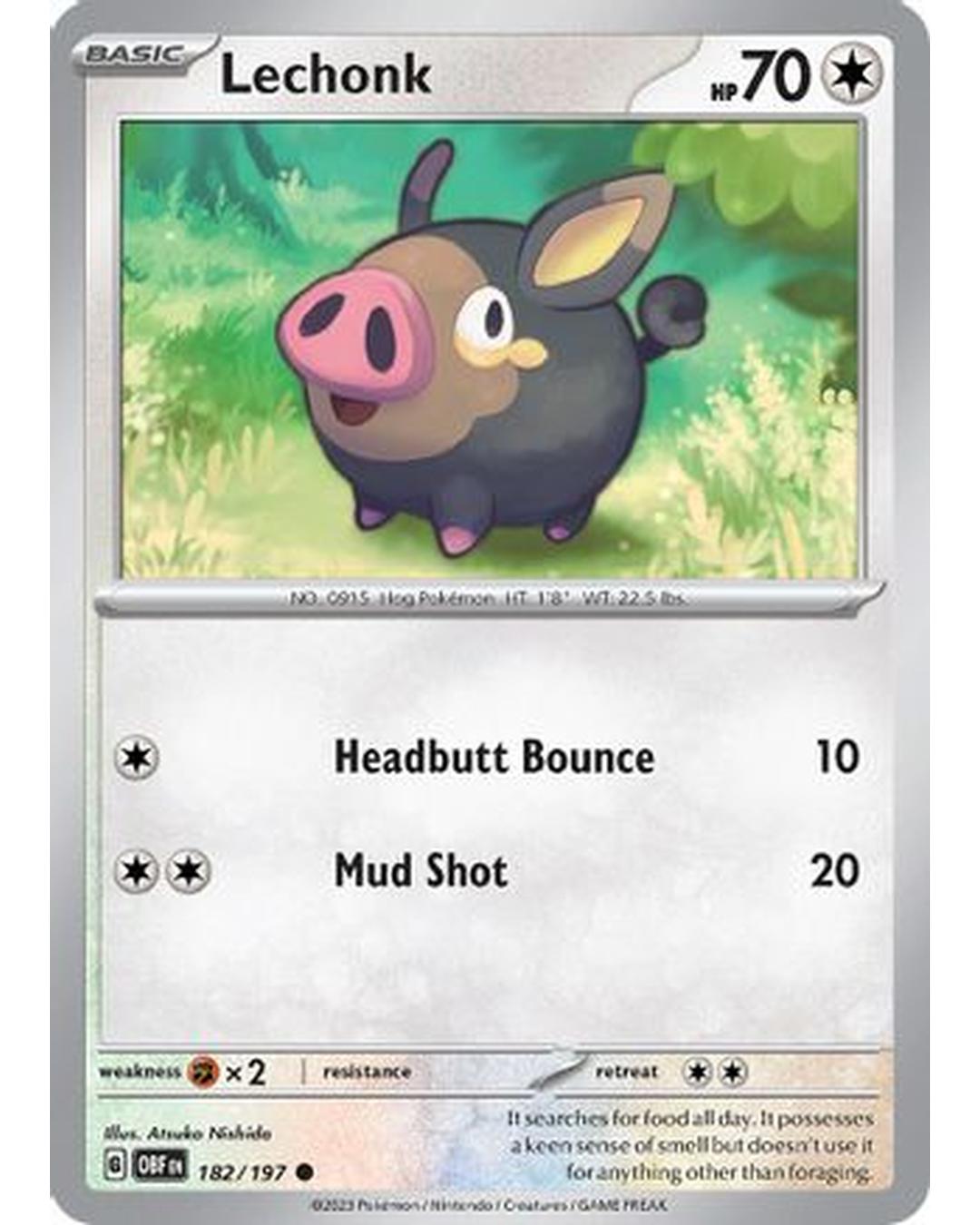 Lechonk 182/197  SV03 Obsidian Flames - Common