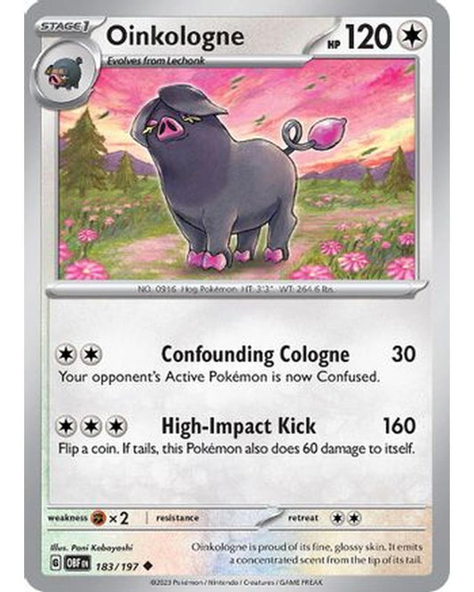 Oinkologne 183/197  - Reverse Holofoil SV03 Obsidian Flames - Uncommon