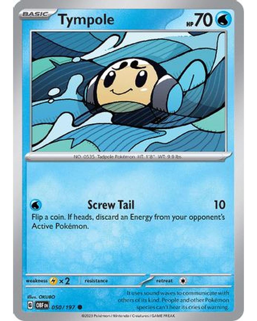 Tympole 050/197  - Reverse Holofoil SV03 Obsidian Flames - Common