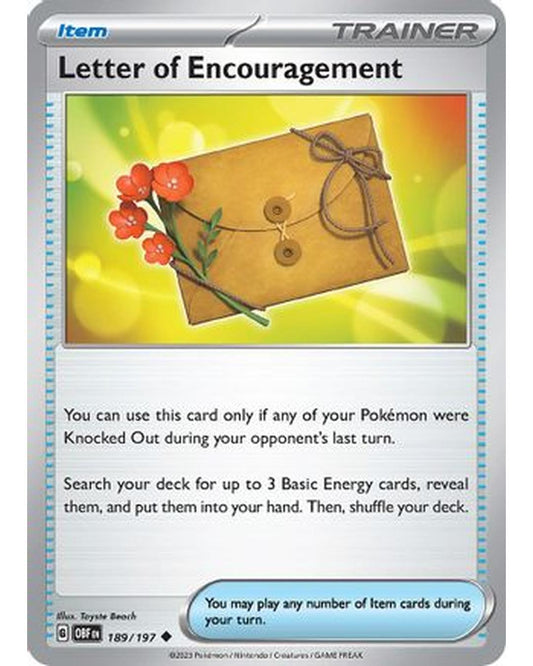 Letter of Encouragement 189/197  SV03 Obsidian Flames - Uncommon