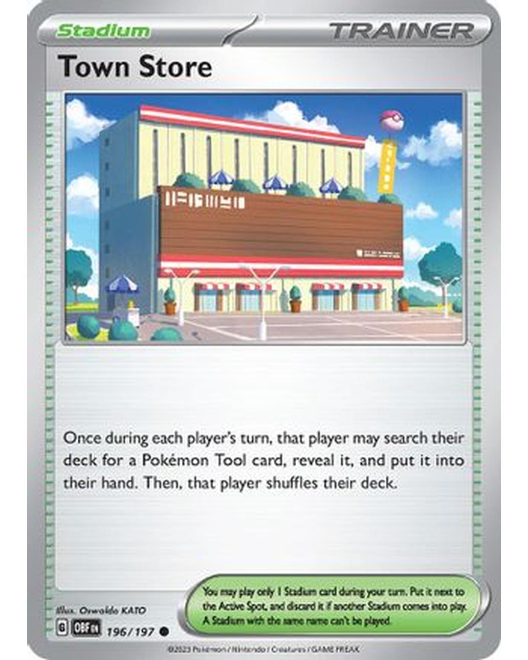 Town Store 196/197  - Reverse Holofoil SV03 Obsidian Flames - Common