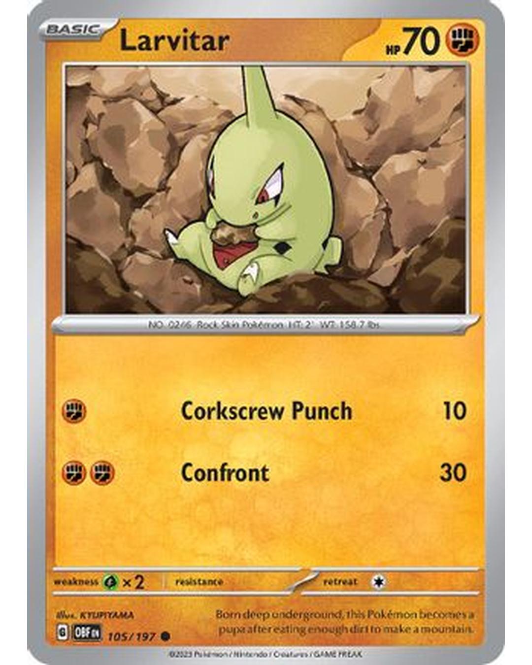 Larvitar 105/197  SV03 Obsidian Flames - Common