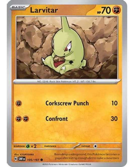 Larvitar 105/197  SV03 Obsidian Flames - Common