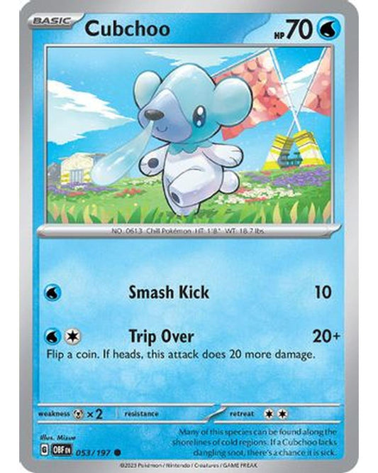 Cubchoo 053/197  - Reverse Holofoil SV03 Obsidian Flames - Common