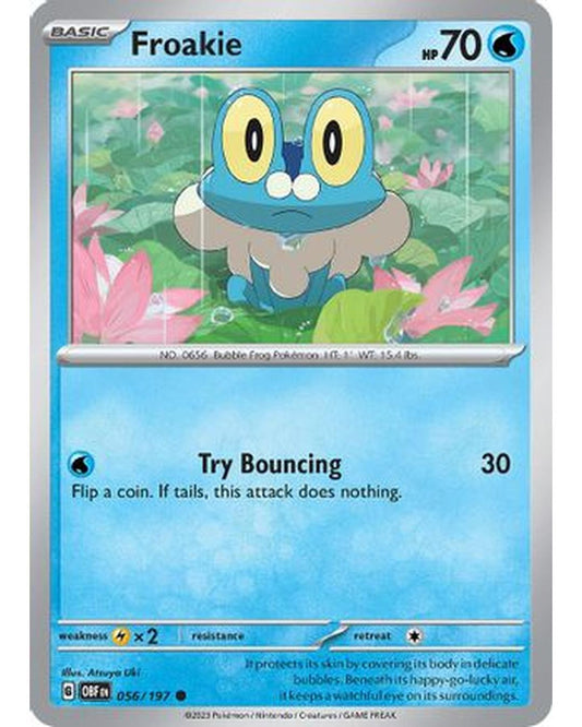 Froakie 056/197  - Reverse Holofoil SV03 Obsidian Flames - Common