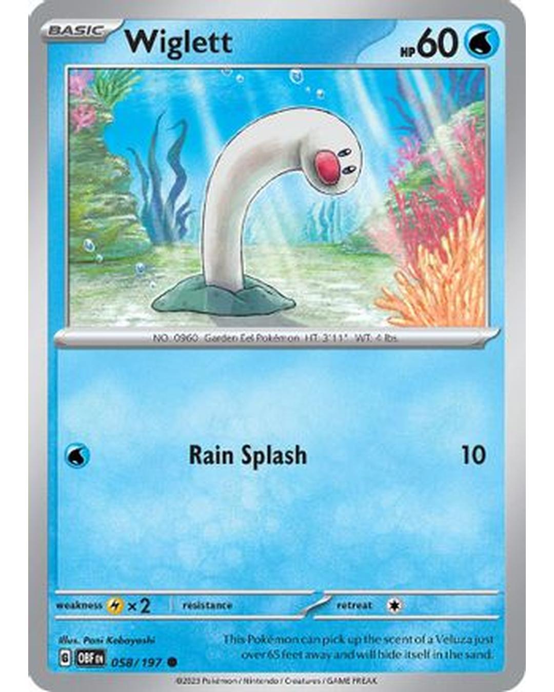 Wiglett 058/197  - Reverse Holofoil SV03 Obsidian Flames - Common