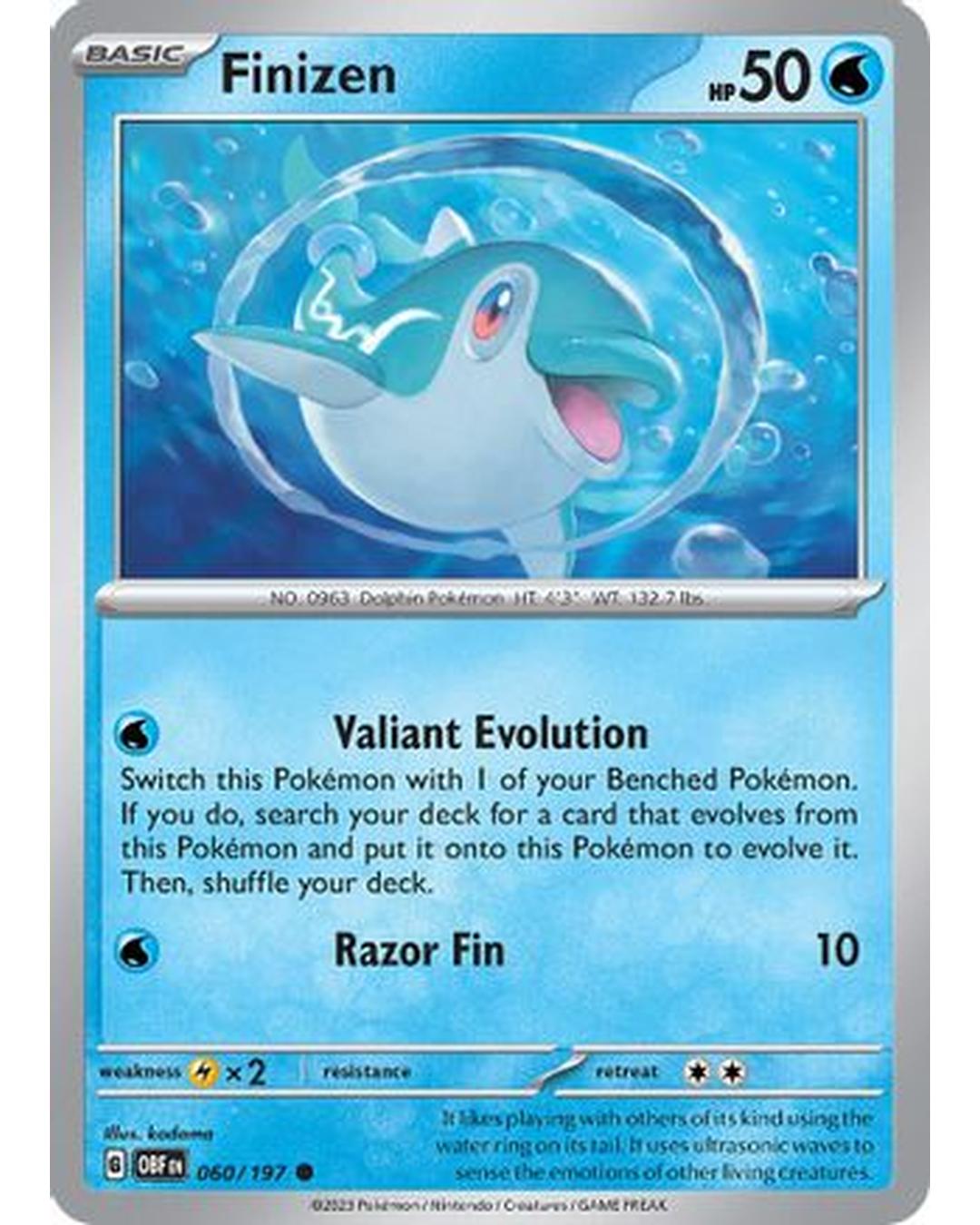 Finizen 60/197 060/197  - Reverse Holofoil SV03 Obsidian Flames - Common