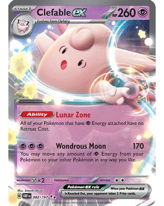 Clefable ex 082/197  - Holofoil SV03 Obsidian Flames - Double Rare