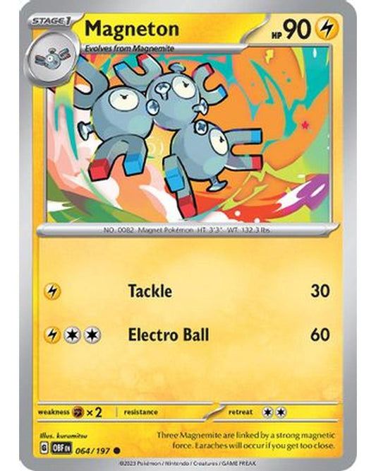 Magneton 064/197  - Reverse Holofoil SV03 Obsidian Flames - Common