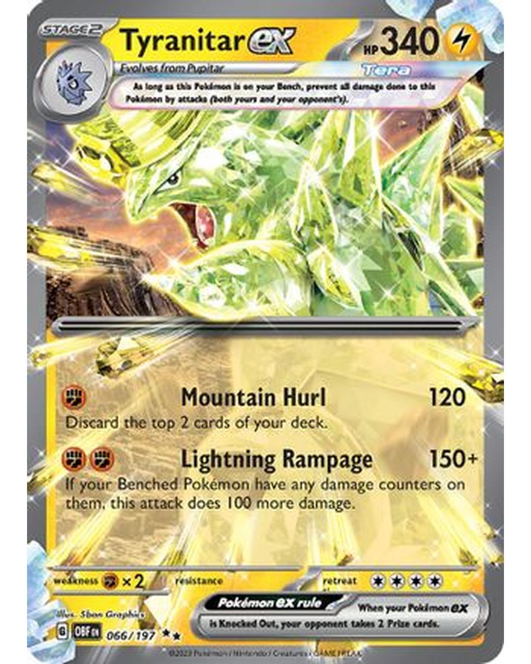 Tyranitar ex 066/197  - Holofoil SV03 Obsidian Flames - Double Rare