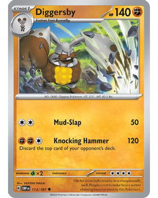 Diggersby 113/197  SV03 Obsidian Flames - Uncommon