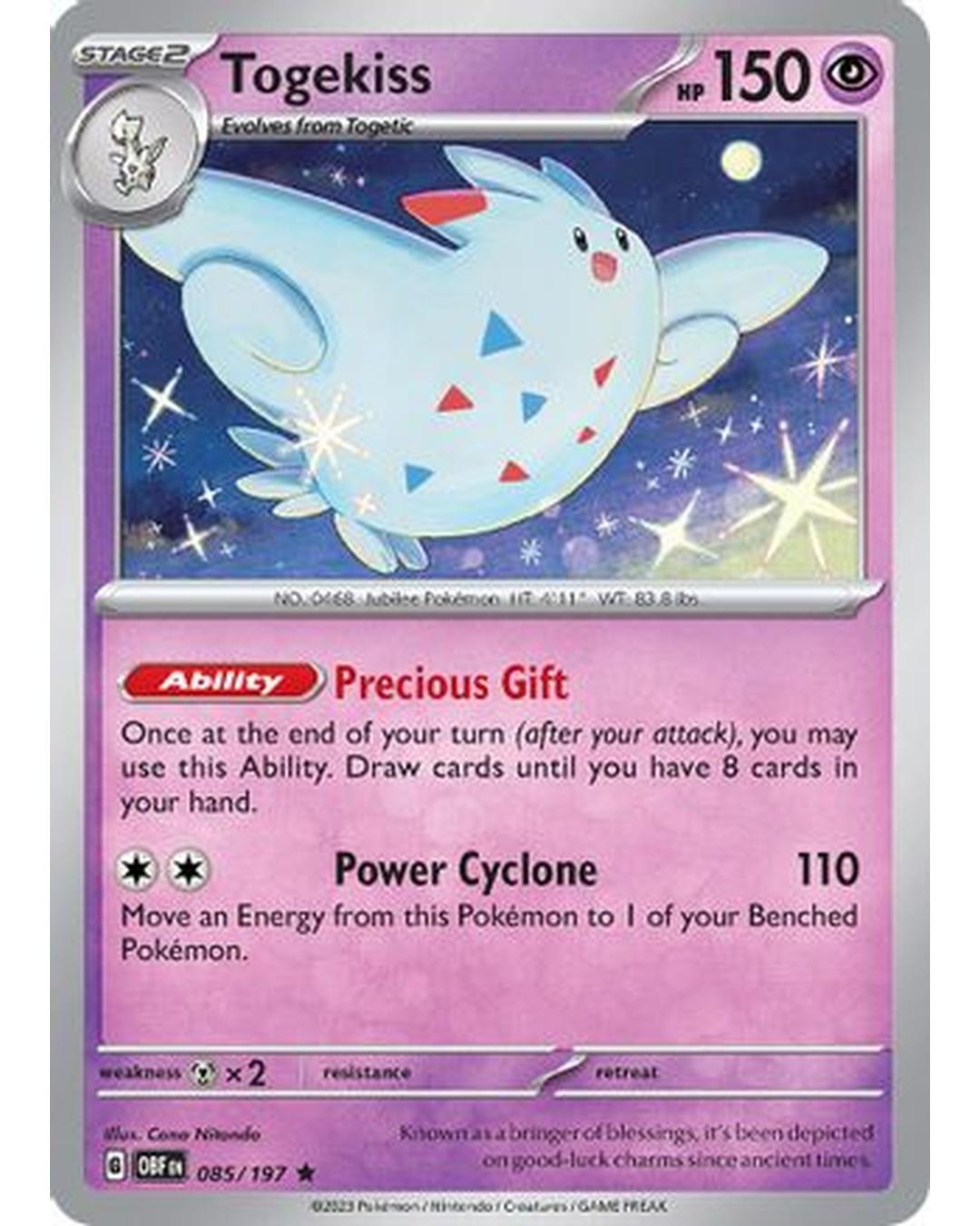 Togekiss 085/197  - Holofoil SV03 Obsidian Flames - Rare