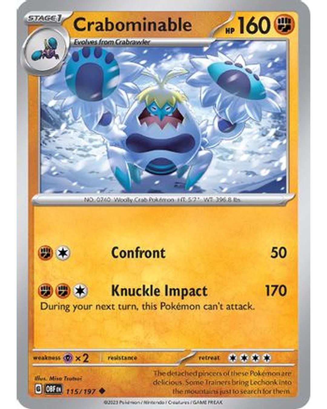 Crabominable 115/197  SV03 Obsidian Flames - Uncommon