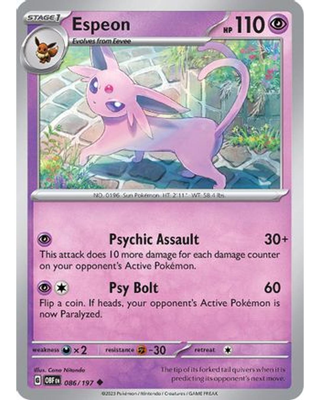Espeon 086/197  SV03 Obsidian Flames - Uncommon