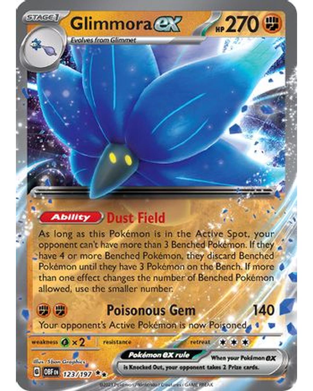 Glimmora ex 123/197  - Holofoil SV03 Obsidian Flames - Double Rare