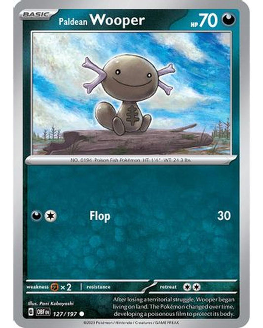Paldean Wooper 127/197  - Reverse Holofoil SV03 Obsidian Flames - Common
