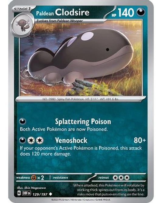 Paldean Clodsire 129/197  SV03 Obsidian Flames - Uncommon