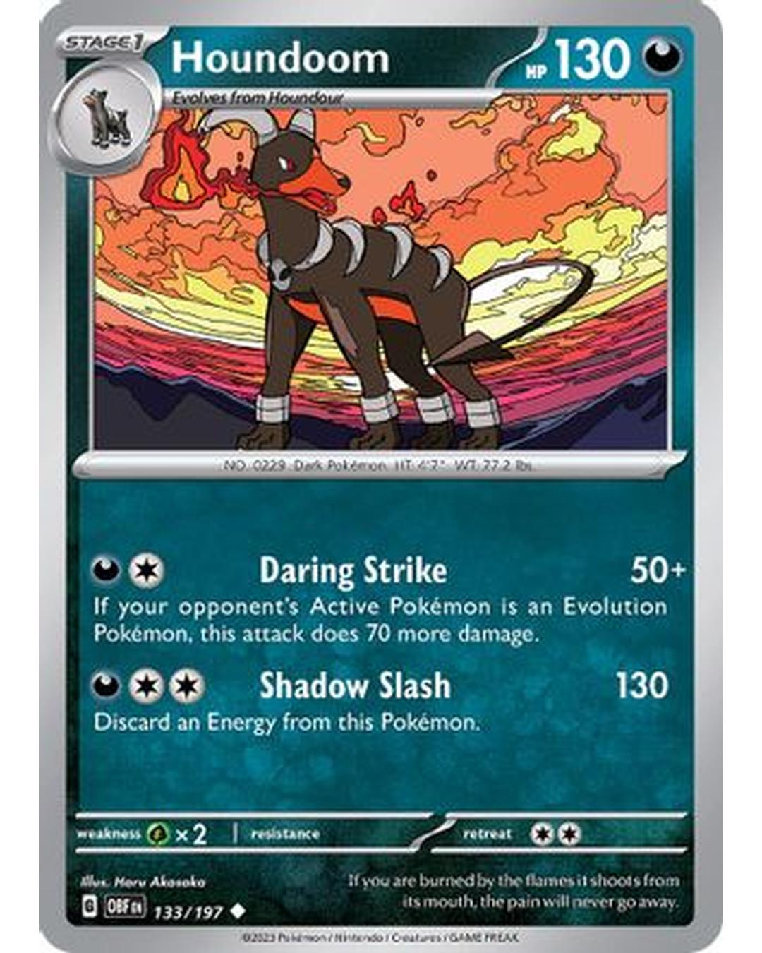 Houndoom 133/197  - Reverse Holofoil SV03 Obsidian Flames - Uncommon