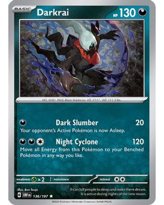 Darkrai 136/197  - Holofoil SV03 Obsidian Flames - Rare