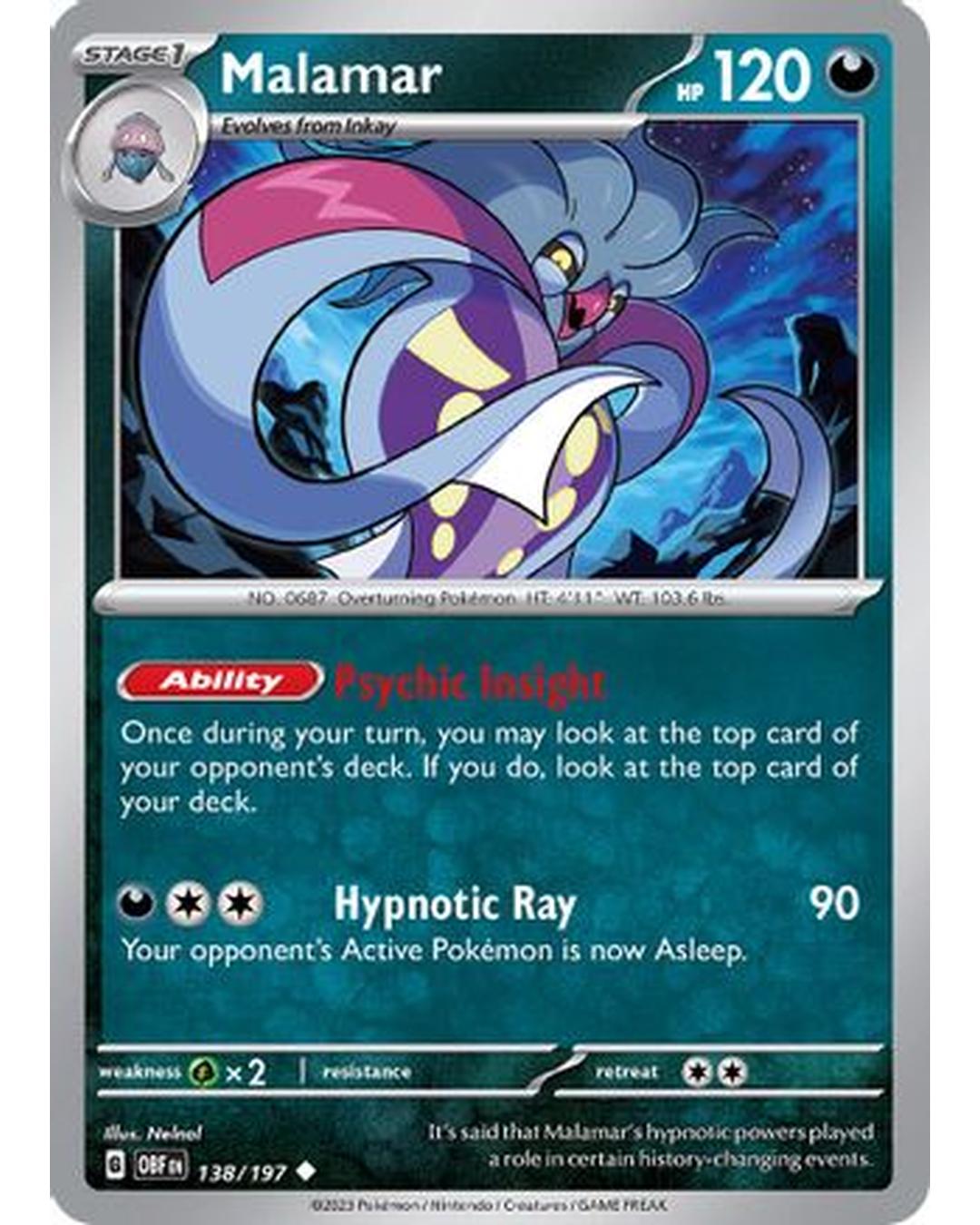 Malamar 138/197  SV03 Obsidian Flames - Uncommon